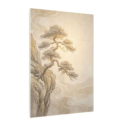 Winter Pine Tree Japanese Pattern Canvas Art | Elegant Decor
