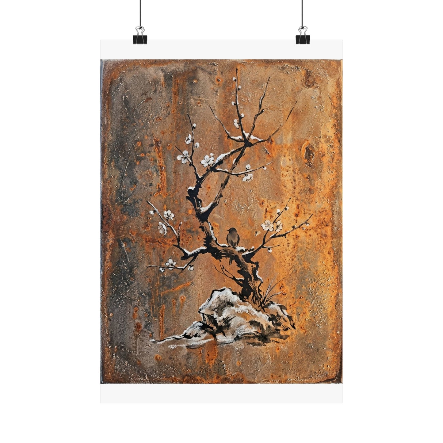 Datsuzoku Rust Patina Wall Art Print - Zen Sumi E Art Print