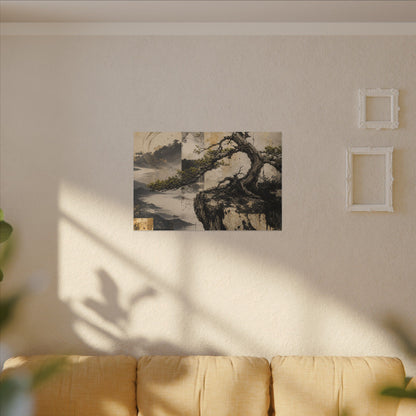 Golden Hour Pine Tree Canvas Art - Japandi Datsuzoku