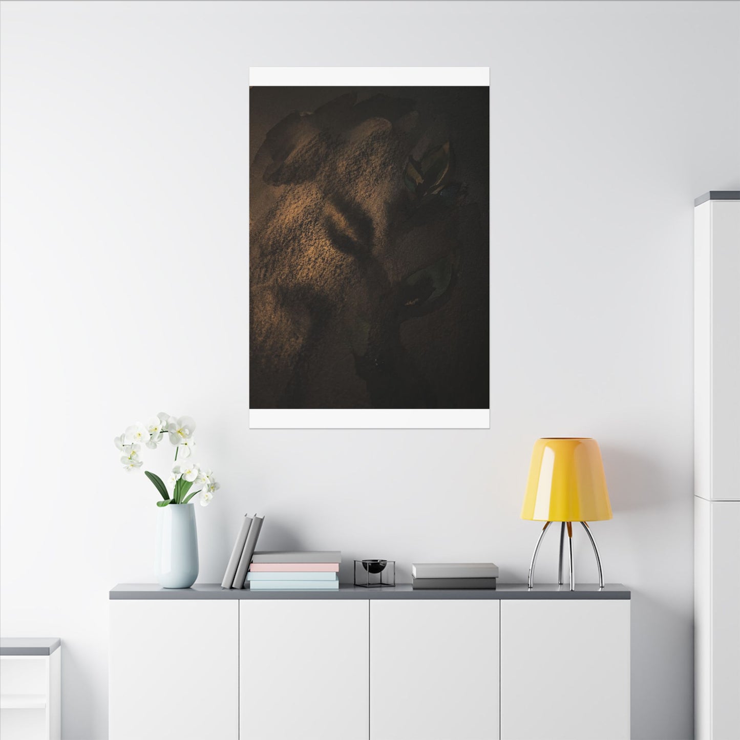 Candlelight Shadow Play Canvas Art - Dark Japandi Ma