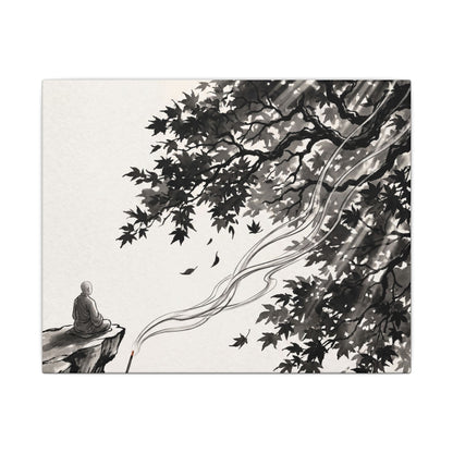 Serene Incense Smoke Canvas Art - Ukiyo E Inspired Zen