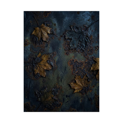 Autumn Rust Patina Charcoal Ink Wall Art Print | Bold Decor