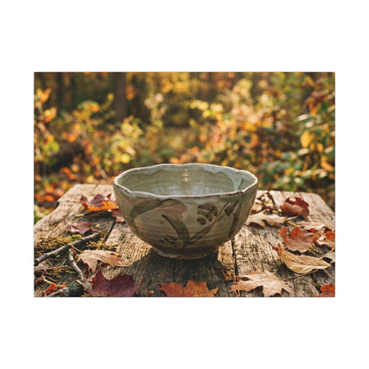 Golden Hour Ceramic Bowl Canvas Art - Japandi Fukinsei Art Print