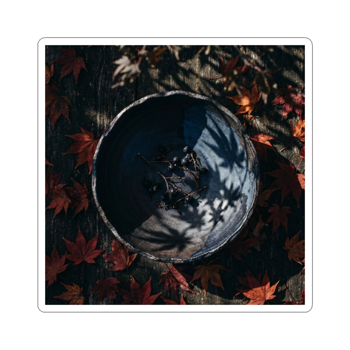 Dappled Ceramic Bowl Sticker - Dark Japandi Kanso