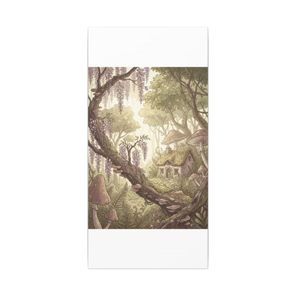 Summer Wisteria Mushroom Illustration Canvas Art | Enchanting Decor