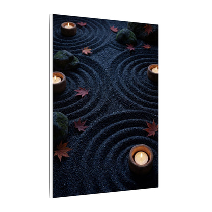 Seijaku Rock Garden Canvas Art - Dark Japandi Dark Texture