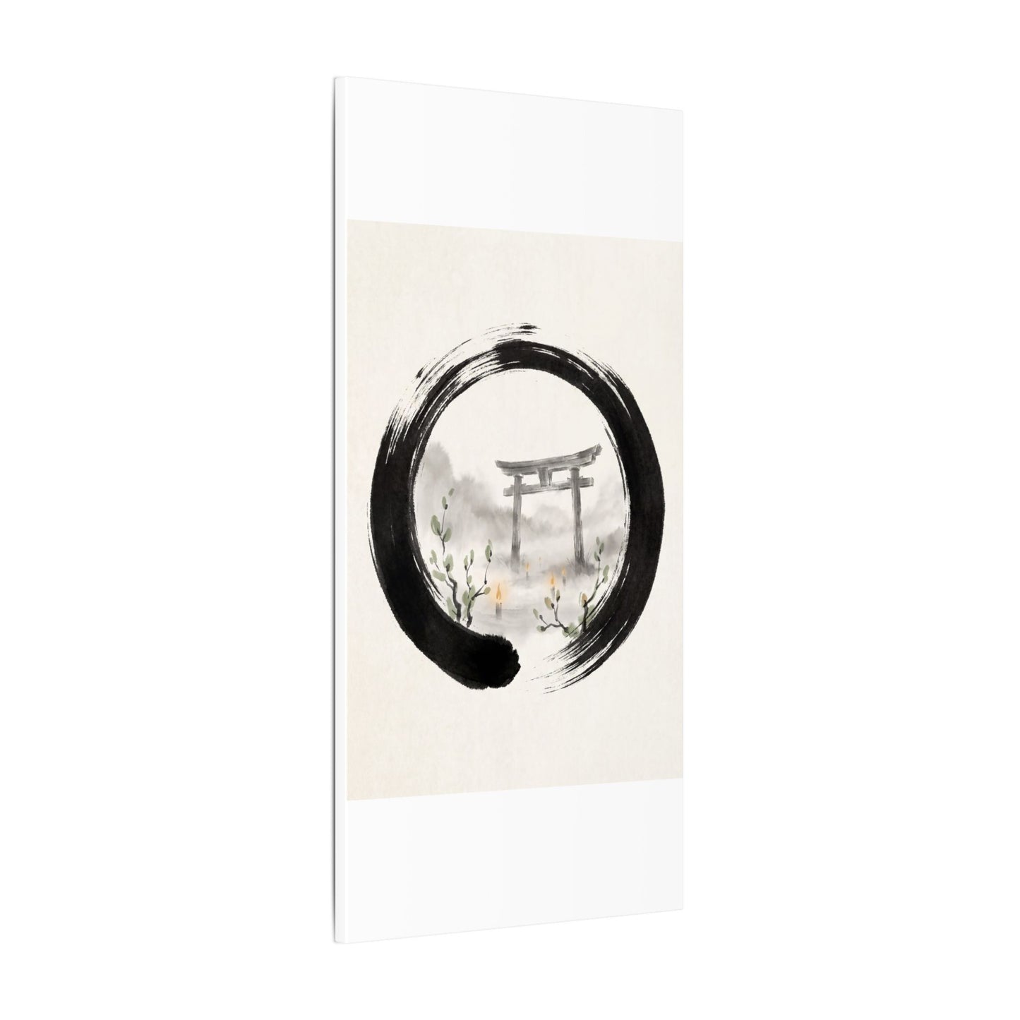 Spring Torii Gate Enso Canvas Art | Tranquil Decor