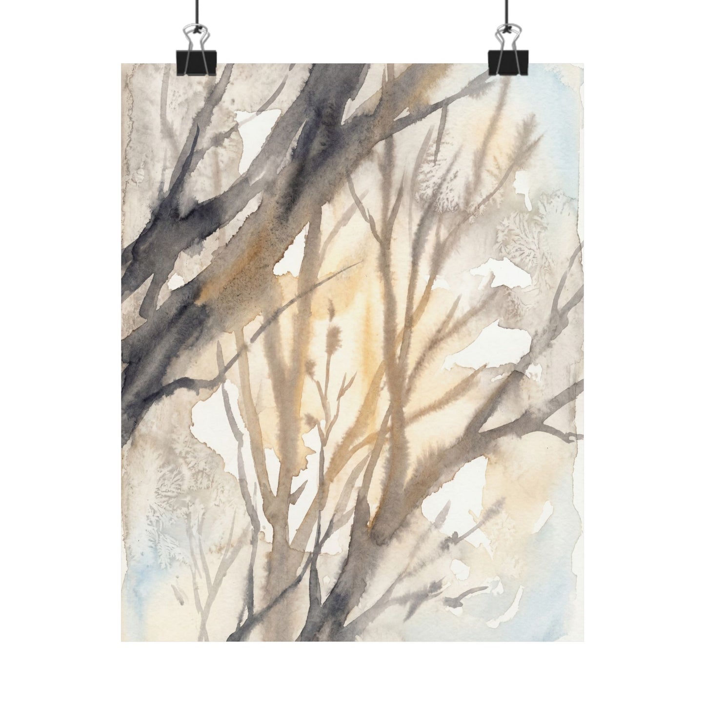 Ma Shadow Play Wall Art Print - Japandi Watercolor