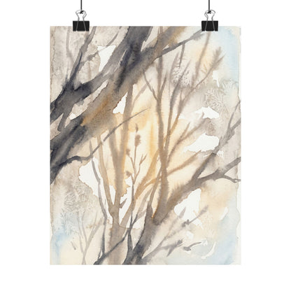 Ma Shadow Play Wall Art Print - Japandi Watercolor