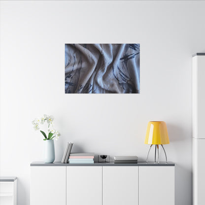 Silk Drape Winter Canvas Art | Japandi Earthy Design
