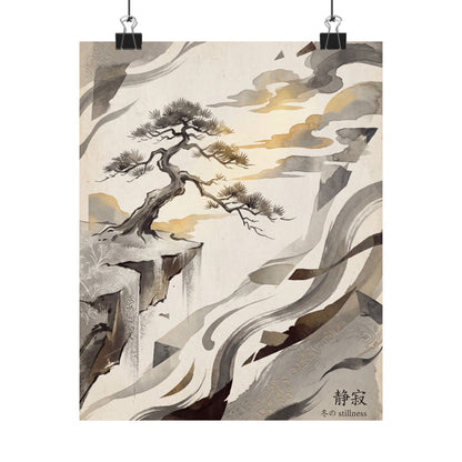 Pine Tree Japanese Pattern Wall Art Print | Cozy Japandi Art Art Print