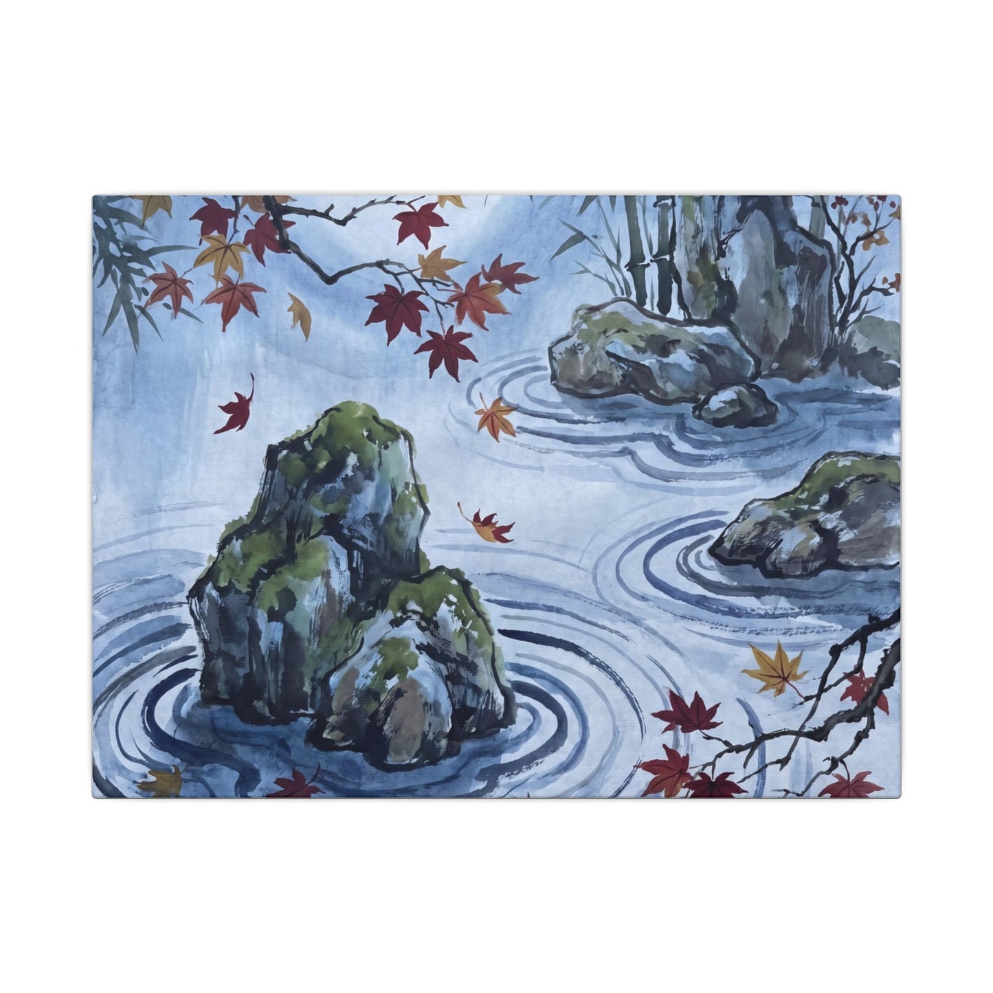 Rock Garden Autumn Canvas Art | Zen Tranquil Design Art Print