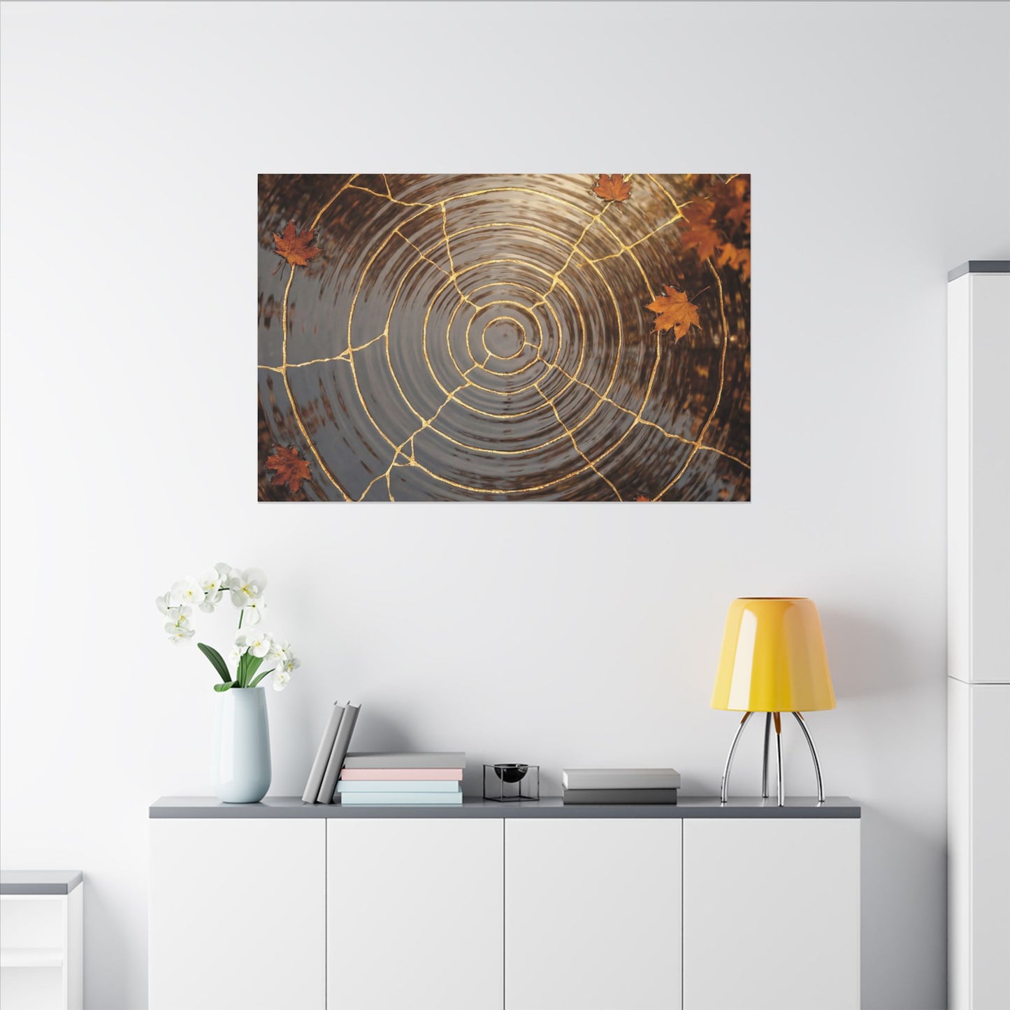 Artful Water Ripple Canvas Art - Gold Vein Kintsugi