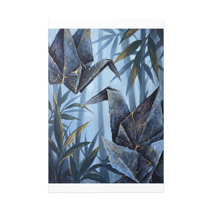 Paper Fold Canvas Art | Summer Kintsugi Crackle Gold Art