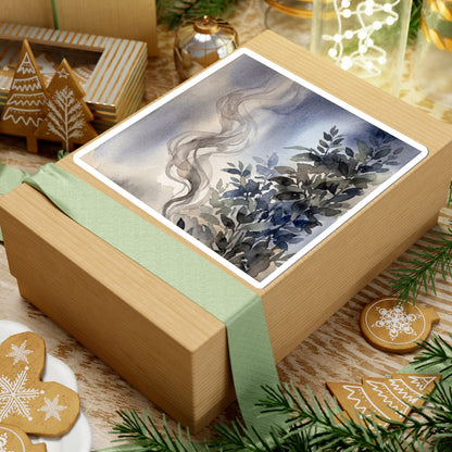Incense Smoke Watercolor Sticker | Warm Japandi Art