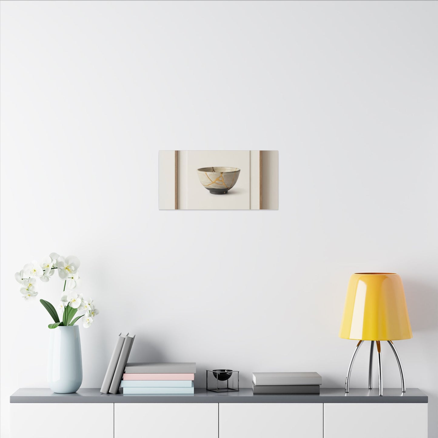 Kintsugi Charcoal Canvas Art
