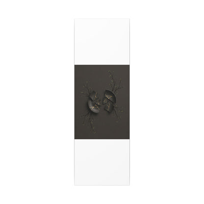 Sophisticated Broken Pottery Canvas Art - Charcoal Ink Dark Japandi