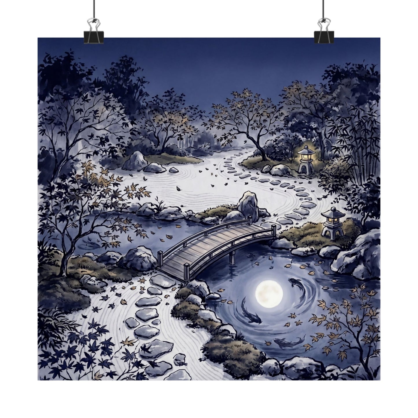 Contemplative Torii Gate Wall Art Print - Enso Zen