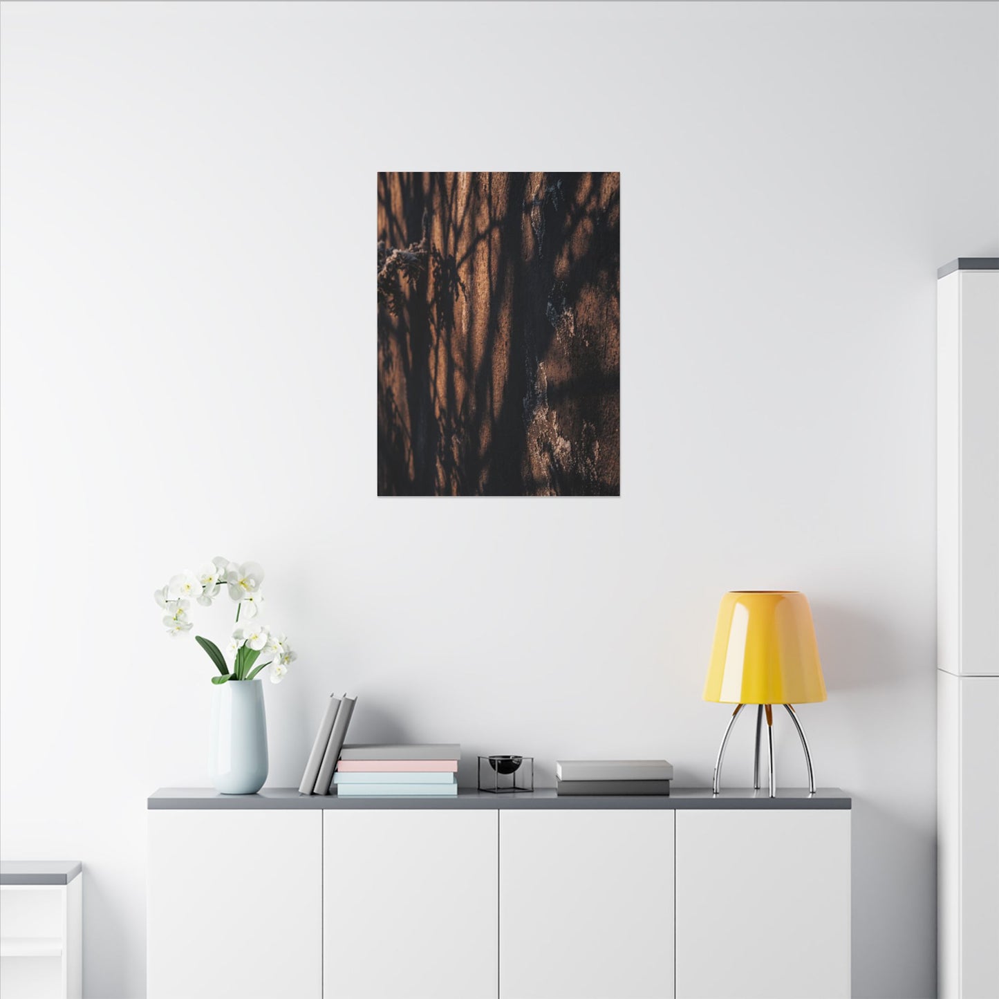 Golden Hour Shadow Play Canvas Art - Dark Japandi Fukinsei