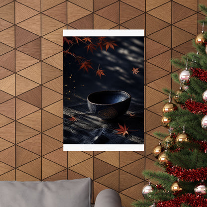 Datsuzoku Ceramic Bowl Wall Art Print - Dark Japandi Moody Minimal