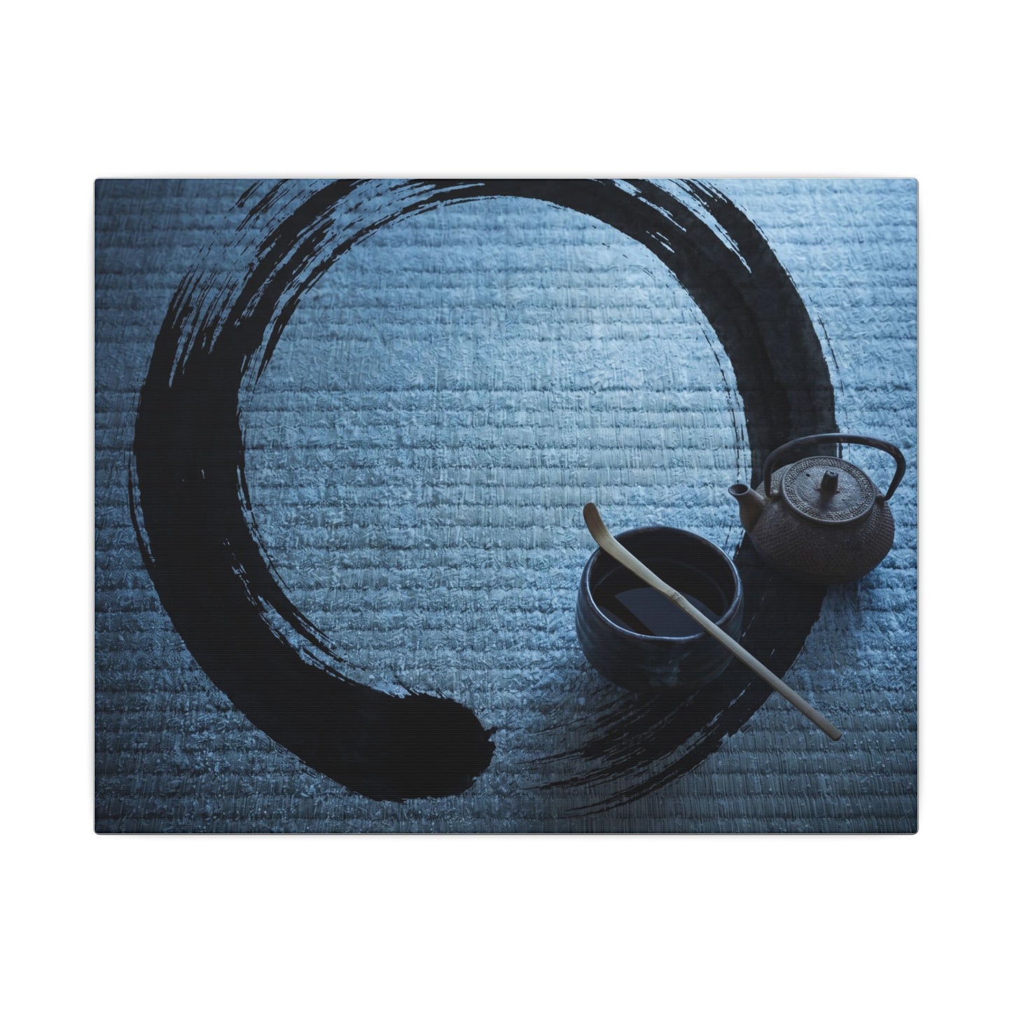 Winter Tea Ceremony Enso Canvas Art | Peaceful Decor