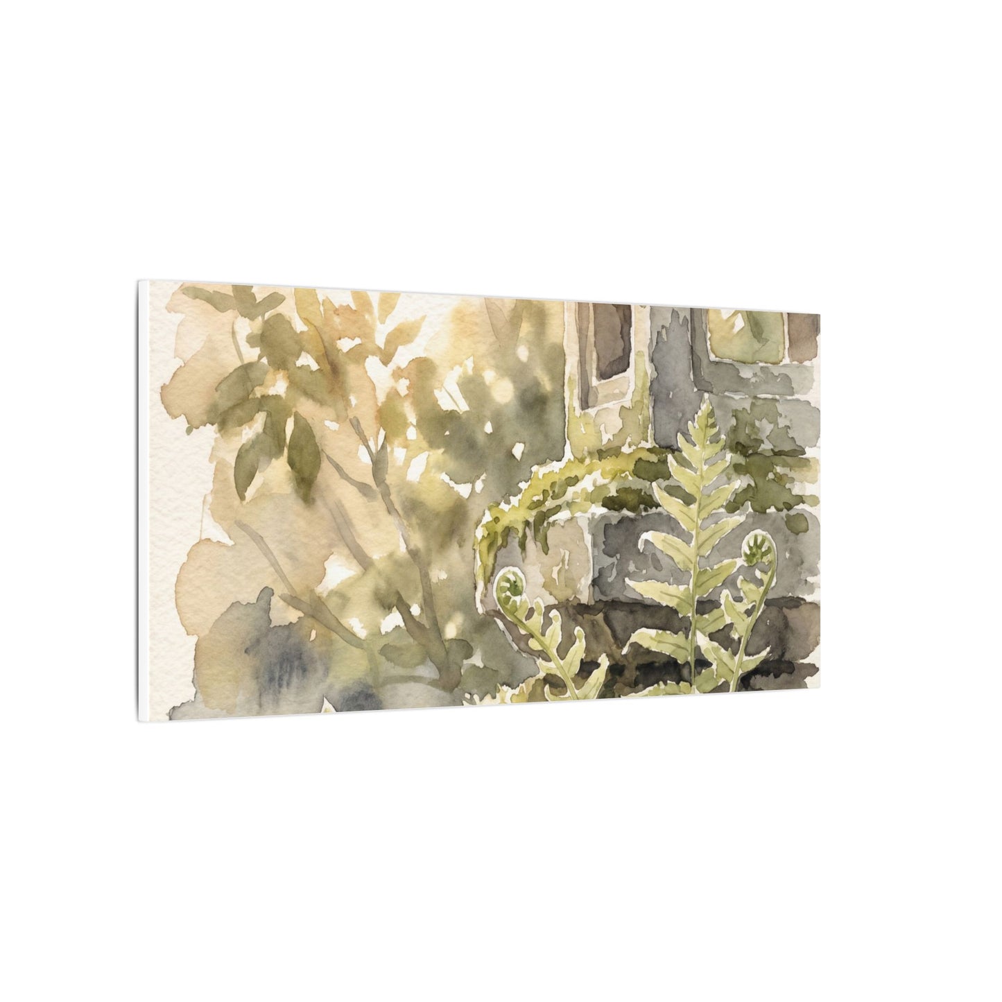 Earthy Stone Lantern Canvas Art - Watercolor Japandi