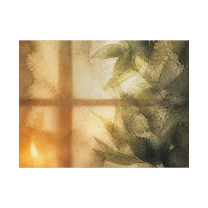Cozy Shoji Screen Canvas Art - Watercolor Japandi