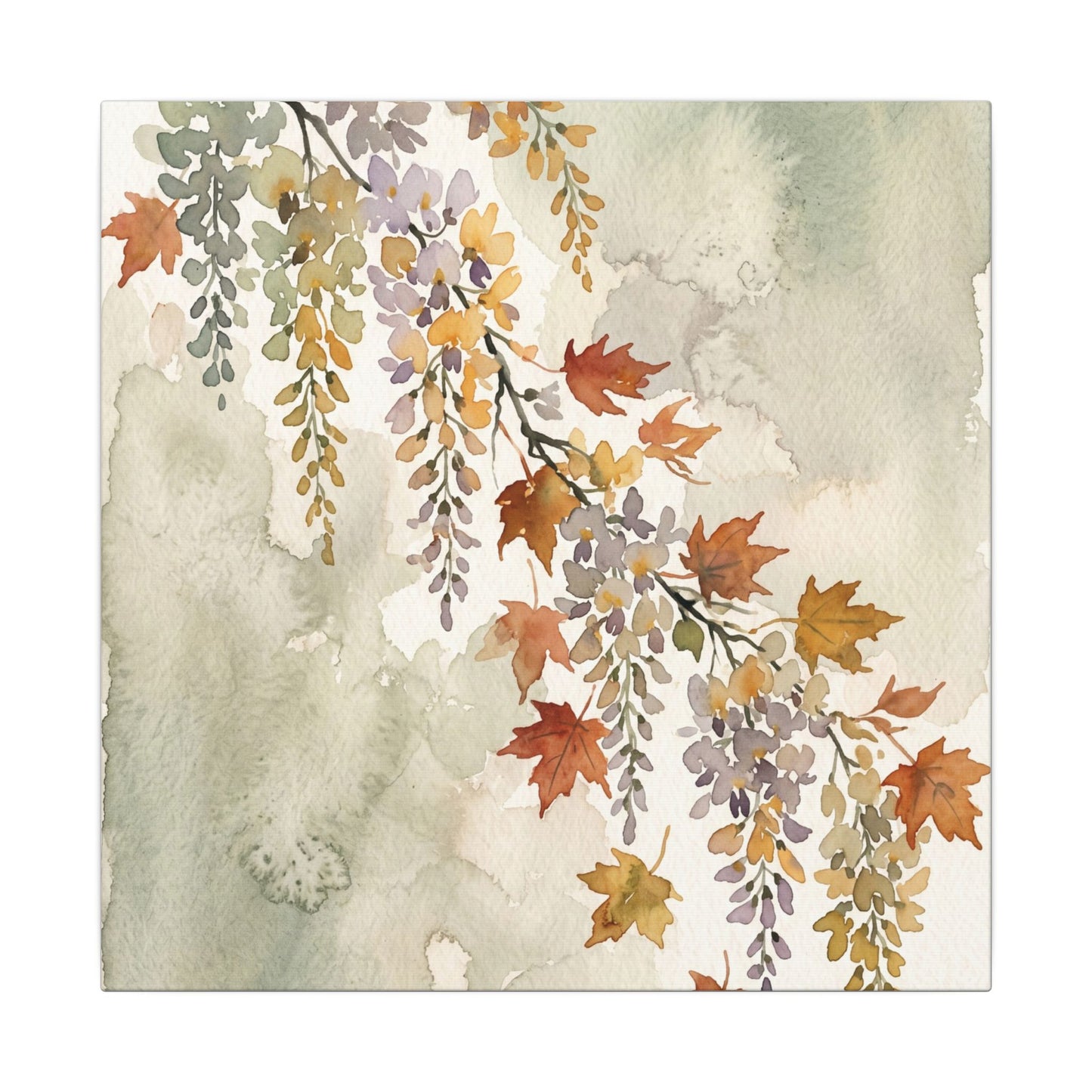 Ma Wisteria Canvas Art - Japandi Watercolor