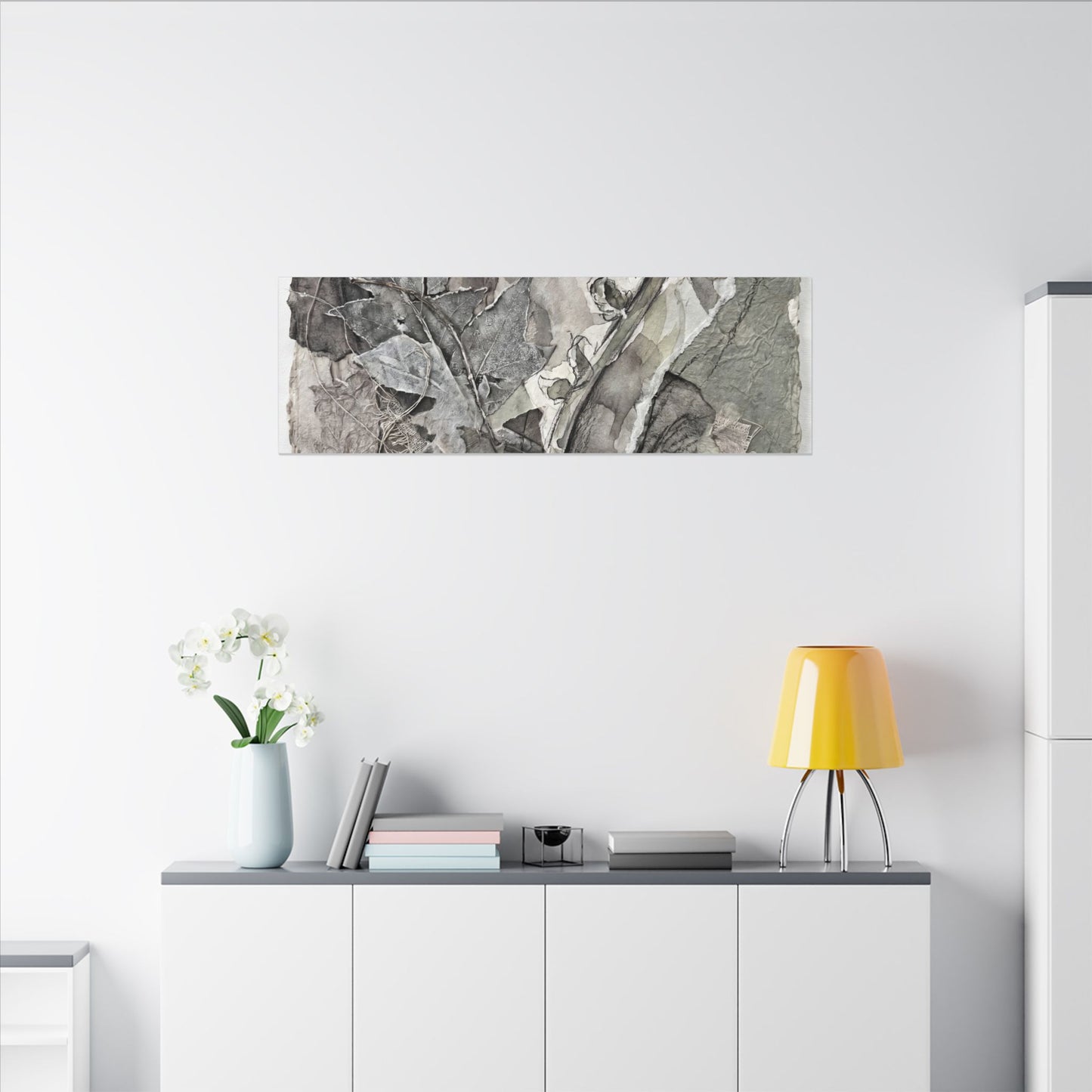Japandi Fern Unfurling in Overcast | Texture Canvas Art