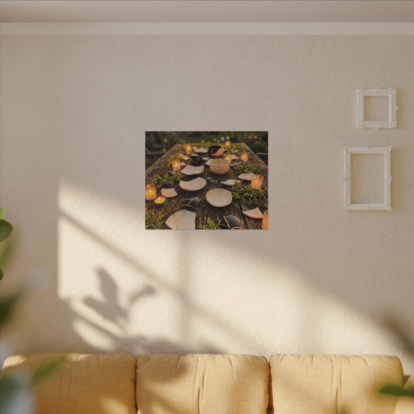 Broken Pottery Spring Canvas Art | Kintsugi Beautiful Design