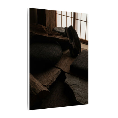 Dark Japandi Shadow Zen Canvas Art