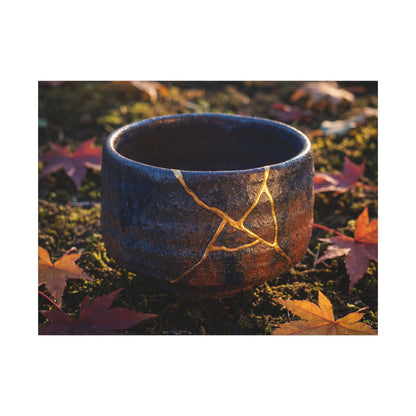 Kanso Moonlit Garden Canvas Art - Kintsugi Gold Repair