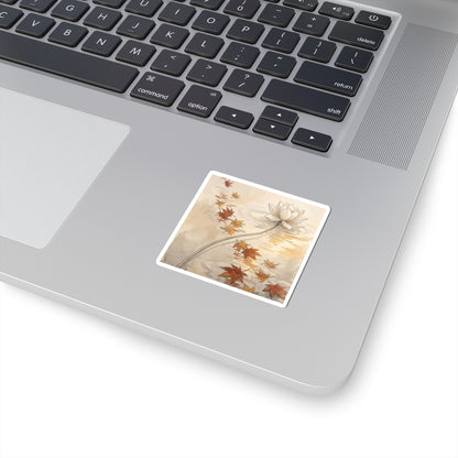 Lotus Flower Autumn Sticker | Japandi Elegant Design