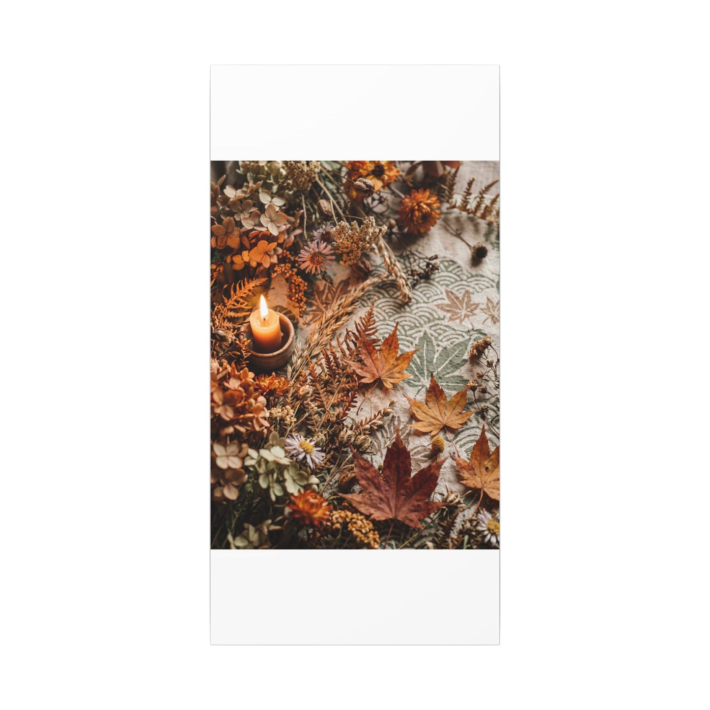 Candlelight Dried Flowers Canvas Art - Japandi Seijaku