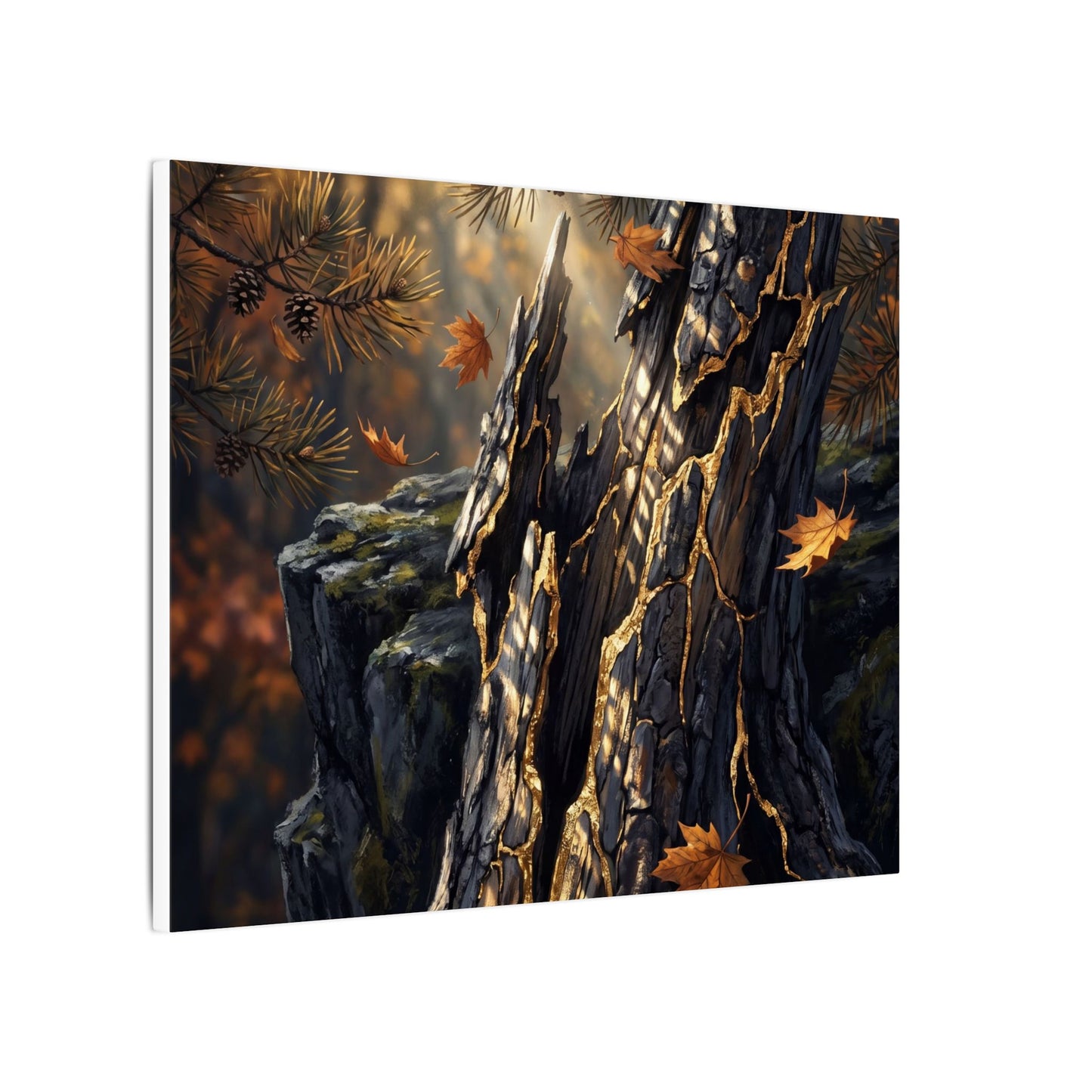 Pine Tree Autumn Canvas Art | Kintsugi Beautiful Design