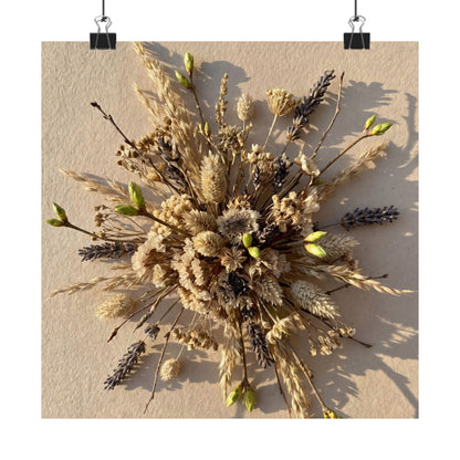 Dried Flowers Spring Wall Art Print | Japandi Neutral Design