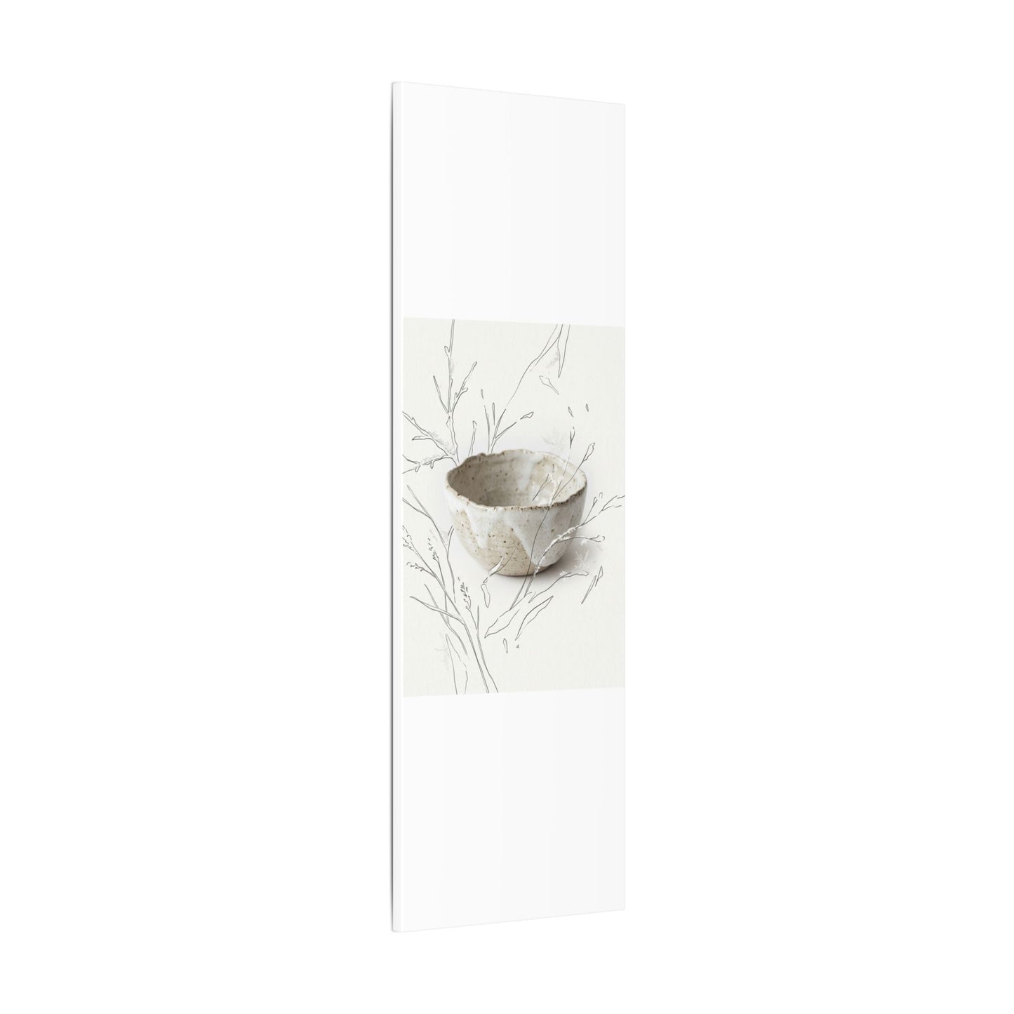 Neutral Ceramic Bowl Canvas Art - Minimal Line Japandi