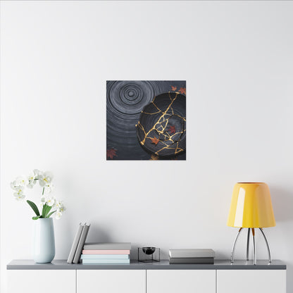 Philosophical Water Ripple Canvas Art - Gold Repair Kintsugi