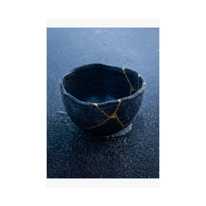 Ceramic Bowl Gold Repair Wall Art Print | Artful Kintsugi Art