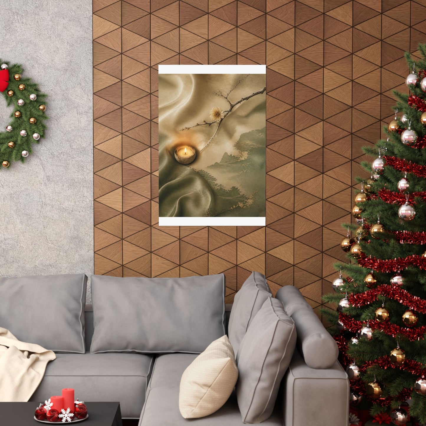 Candlelight Silk Drape Wall Art Print - Japandi Ma