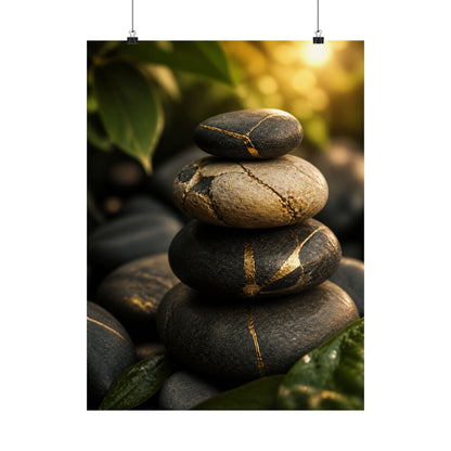Summer River Stones Broken Beauty Wall Art Print | Beautiful Decor