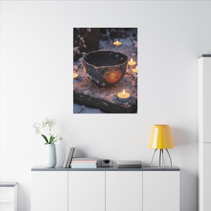Ceramic Bowl Gold Repair Canvas Art | Beautiful Kintsugi Art
