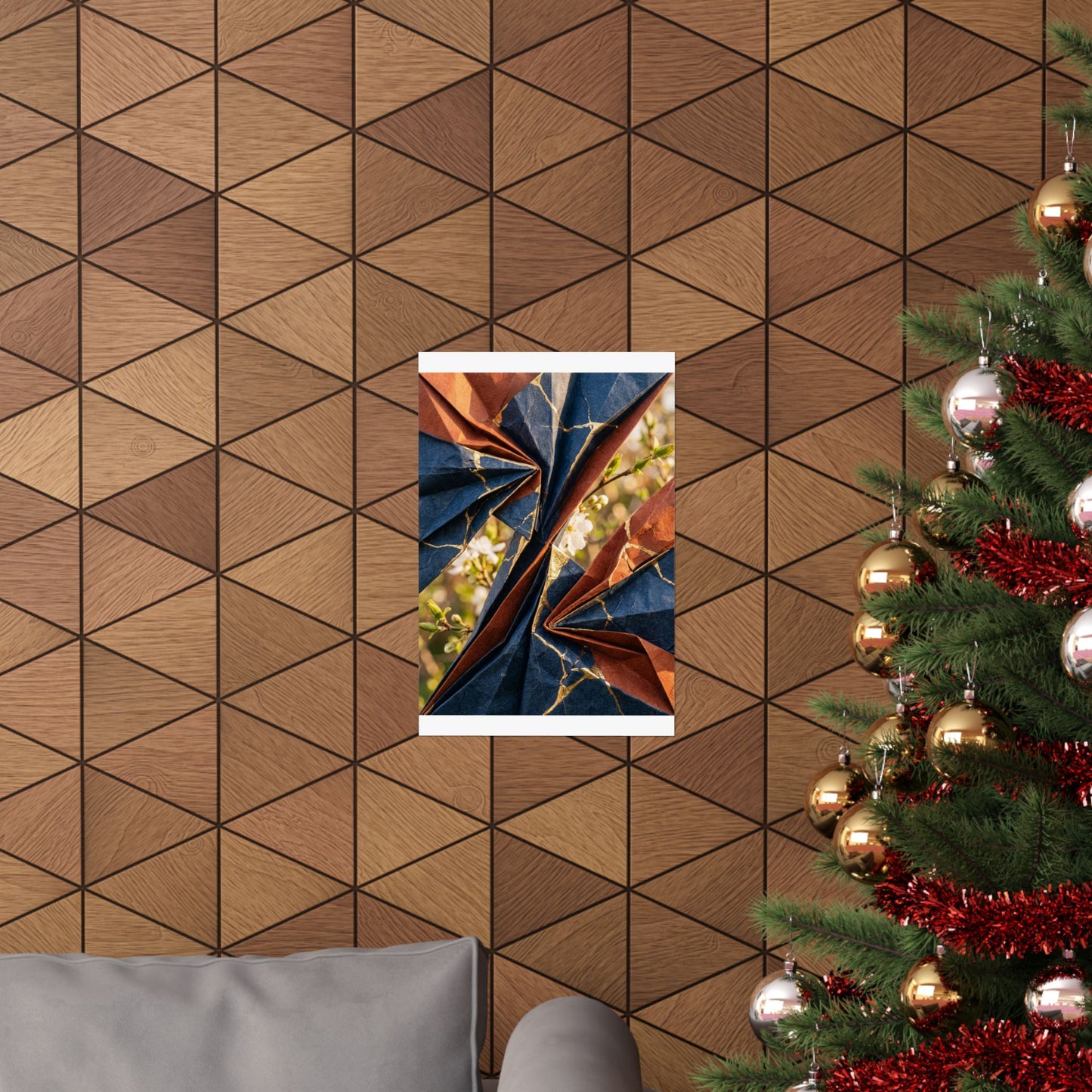 Golden Hour Paper Fold Wall Art Print - Kintsugi Ma