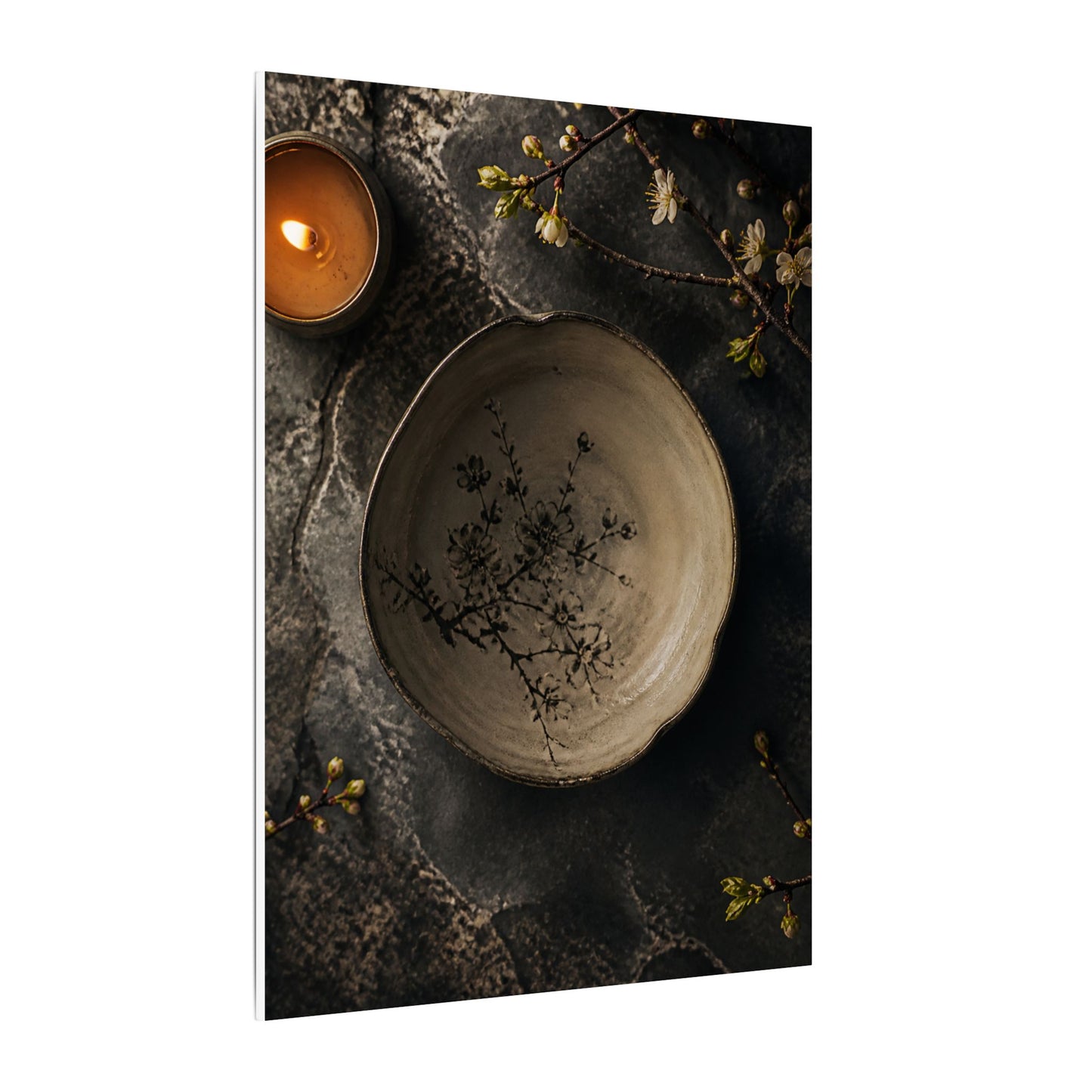 Ceramic Bowl Spring Canvas Art | Japandi Earthy Design