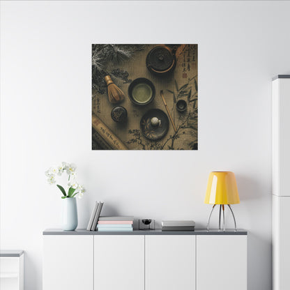 Tea Ceremony Canvas Art | Winter Zen Ukiyo E Inspired Art
