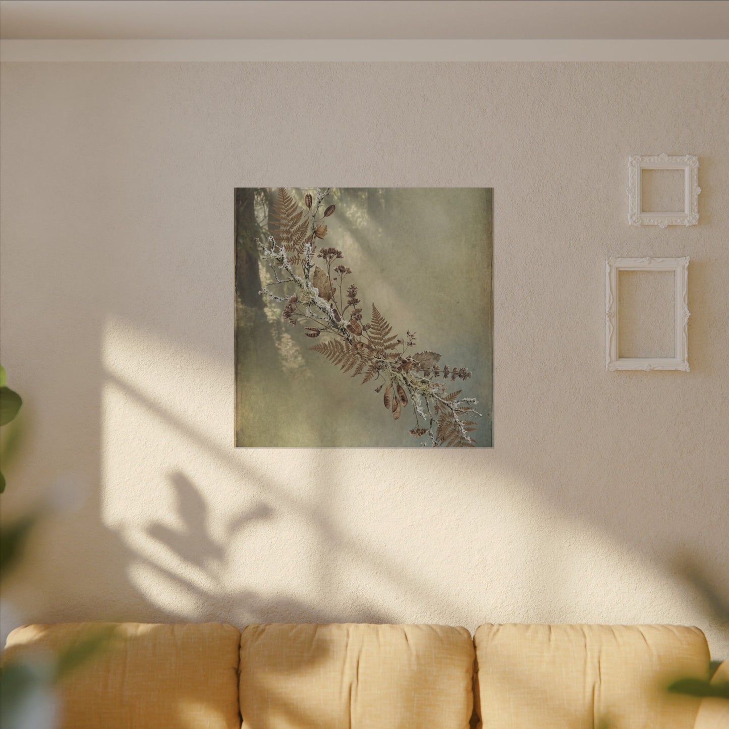 Winter Dried Flowers Forest Whimsy Canvas Art | Earthy Decor