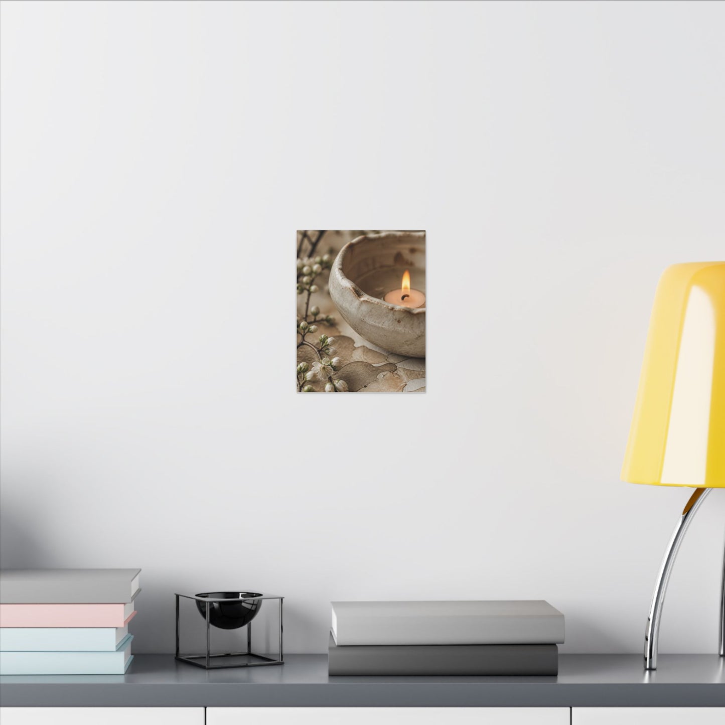 Kanso Ceramic Bowl Canvas Art - Japandi Watercolor