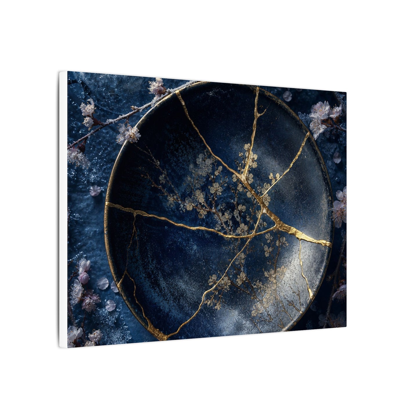 Cherry Blossom Winter Canvas Art | Kintsugi Philosophical Design