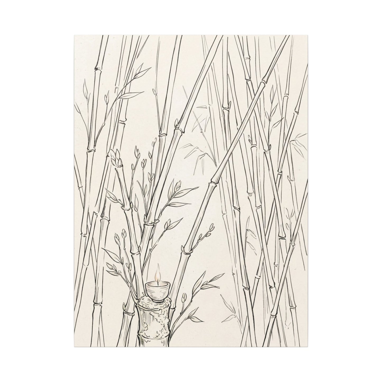 Candlelight Bamboo Grove Canvas Art - Japandi Fukinsei