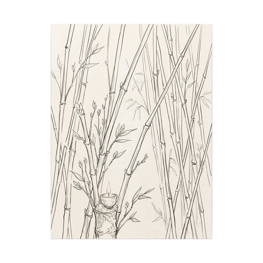 Candlelight Bamboo Grove Canvas Art - Japandi Fukinsei